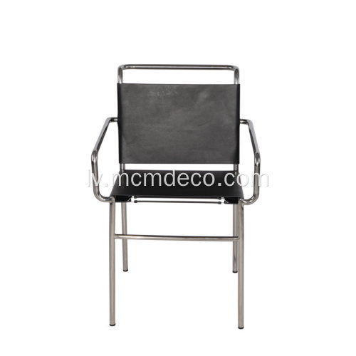 Mūsdienu dizaina melnas ādas Eileen Grey Roquebrune krēsls